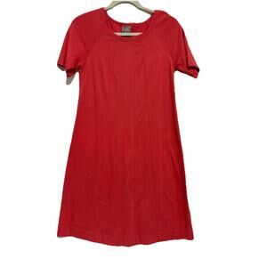 J Jill‎ Wearever T Shirt Shift Dress Short Sleeve Stretch Red Sz S Comfy Travel